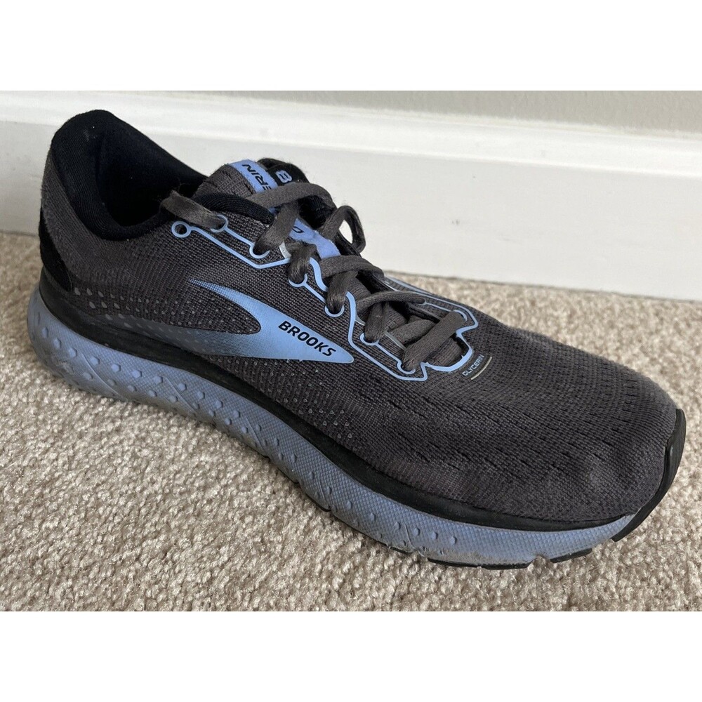 Brooks Glycerin 18 Running Shoes Womens Size 6.5 Lace Up Gray Blue Sneakers